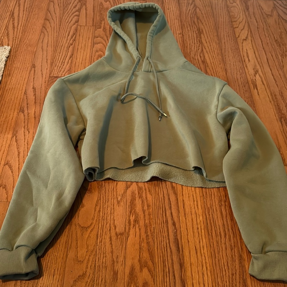 Women’s XS Cropped Hoodie Green